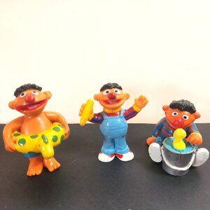 Sesame Street Ernie Figurines Lot of 3 Muppets Applause & JHP Vintage 80s